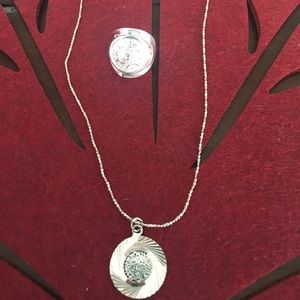 Sterling Mexican calendar necklace & ring
